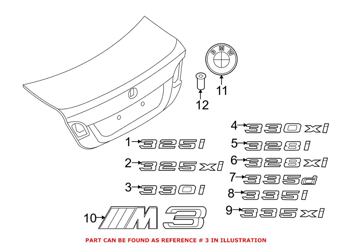 BMW Emblem - Rear (330i) 51147157557